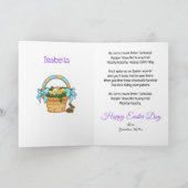 Happy Easter Bunny Basket Personalize Name Feestdagen Kaart (Binnen)