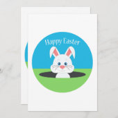 Happy Easter Bunny Bedankkaart (Voorkant / Achterkant)