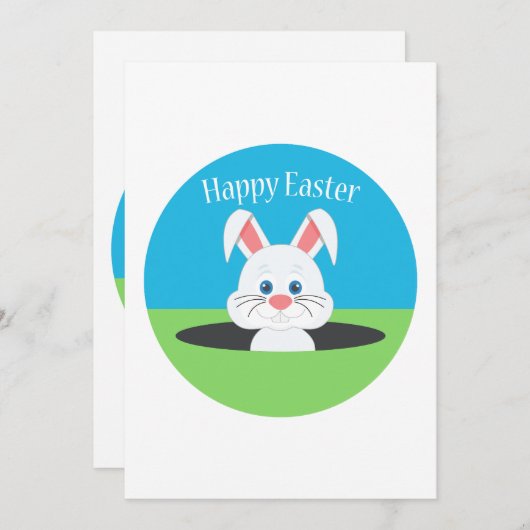 Happy Easter Bunny Bedankkaart (Voorkant / Achterkant)