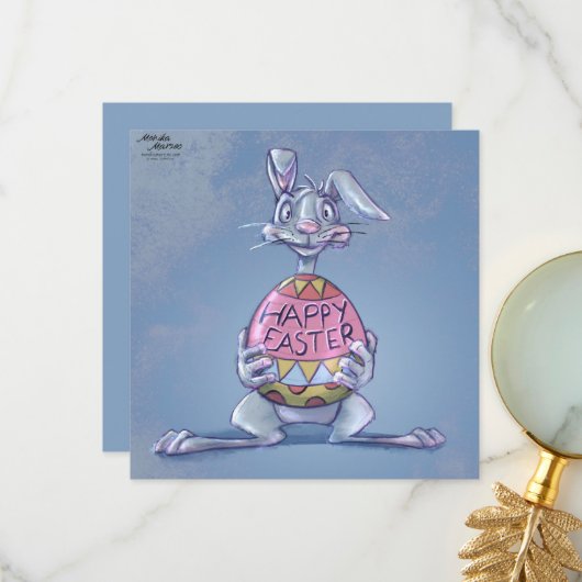 Happy Easter Bunny Bedankkaart (Voorkant / Achterkant in situ)