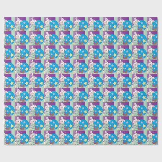 Happy Easter Bunny - Blue Cadeaupapier (Vlak)