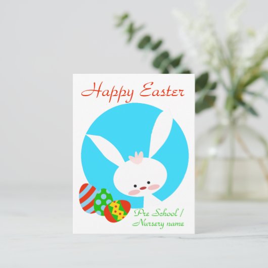 Happy Easter Bunny Blue Kaart (Staand voorkant)