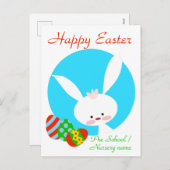 Happy Easter Bunny Blue Kaart (Voorkant / Achterkant)