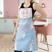 Happy Easter Bunny Blue & Pink Eggs over het hele  Schort