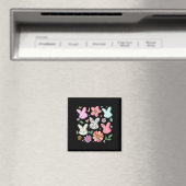 Happy Easter Bunny Boho Floral Plaid Bunny Rabbit Magneet (Insitu (Vaatwasser))