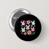 Happy Easter Bunny Boho Floral Plaid Bunny Rabbit Ronde Button 5,7 Cm (Voorkant /achterkant)