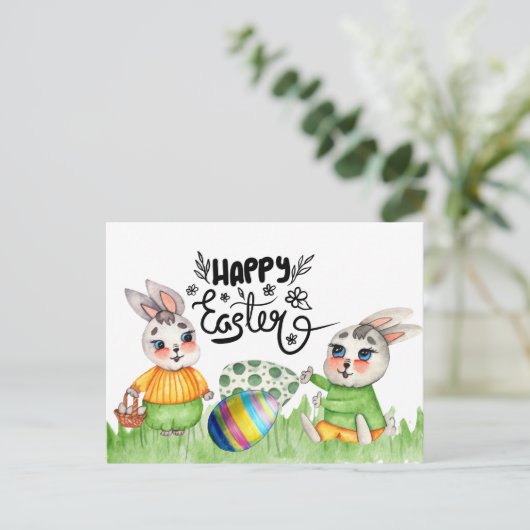 Happy Easter Bunny Briefkaart (Staand voorkant)