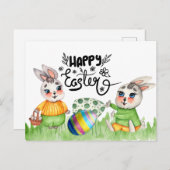 Happy Easter Bunny Briefkaart (Voorkant / Achterkant)