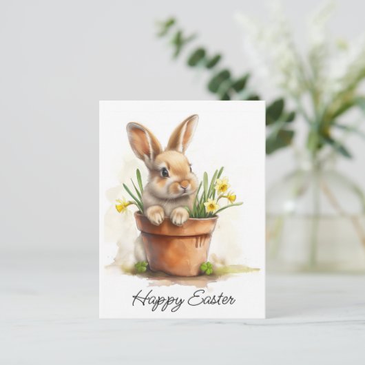 Happy Easter Bunny Briefkaart (Staand voorkant)