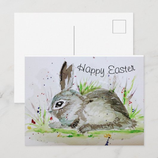 Happy Easter bunny Briefkaart (Voorkant / Achterkant)