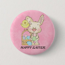 Happy Easter Bunny Button