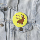 Happy Easter Bunny Button Pin (In situ)