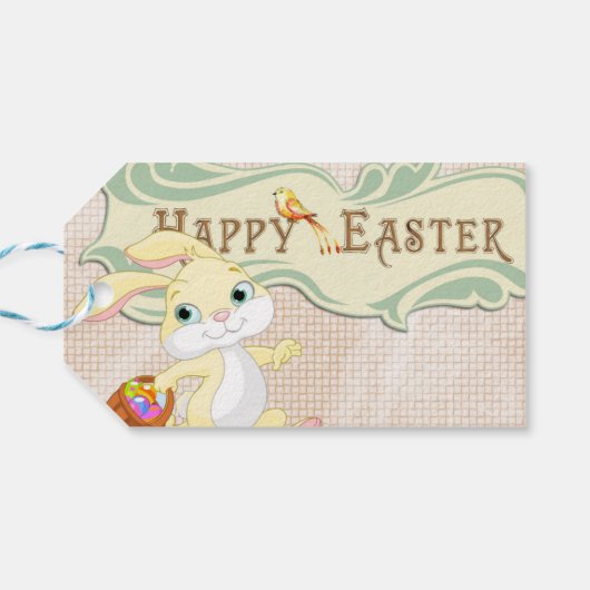 Happy Easter Bunny Cadeaulabel (Achterkant Horizontaal)