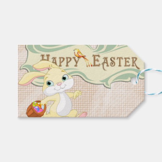 Happy Easter Bunny Cadeaulabel (Voorkant (Horizontaal))