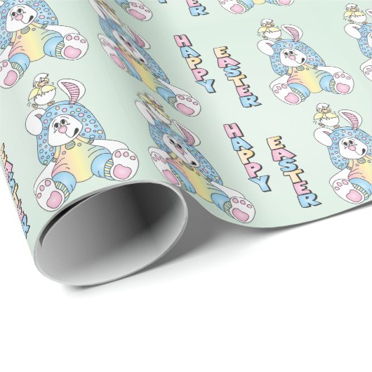 Happy Easter Bunny Cadeaupapier (Rol Hoek)