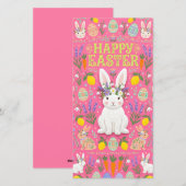 Happy Easter Bunny Card Feestdagenkaart (Voorkant / Achterkant)