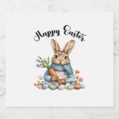 Happy Easter Bunny Carrot Easter Eggs Easter Rabbi Sparkling Wijnetiket (Enkel label)