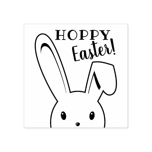 Happy Easter Bunny Cartoon Schattige Funny Spring Rubberstempel (Afrduk)