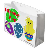 Happy Easter Bunny Chick Eggs Large Cadeautasje (Achterkant Gekanteld)
