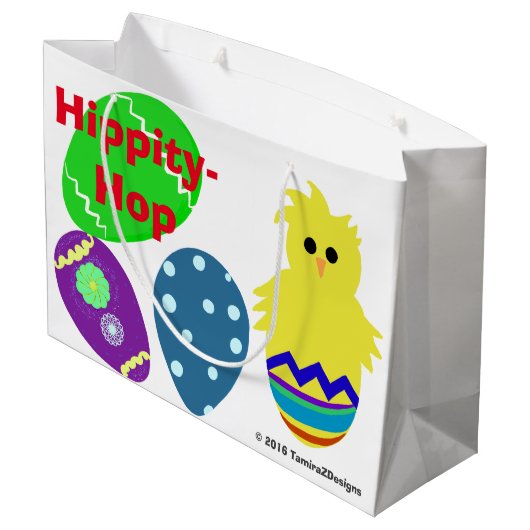 Happy Easter Bunny Chick Eggs Large Cadeautasje (Achterkant Gekanteld)