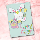 Happy Easter Bunny, Chick en Basket