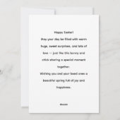 Happy Easter Bunny & Chick Hug Feestdagenkaart (Achterkant)