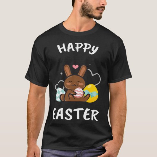 Happy Easter Bunny Chicks Egg Hunting Cute Cool T-shirt (Voorkant)