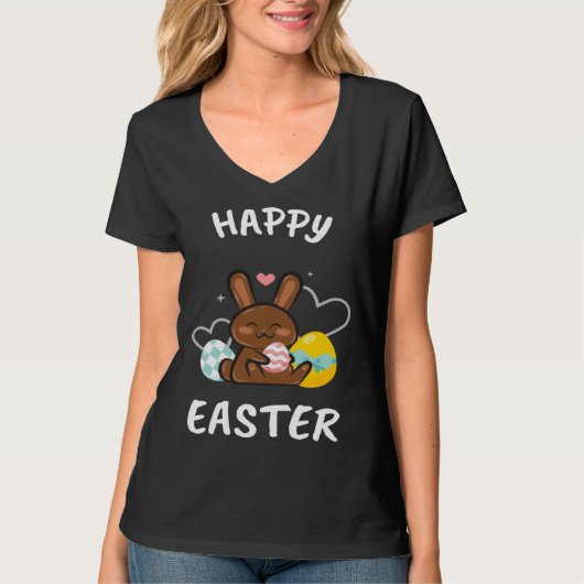 Happy Easter Bunny Chicks Egg Hunting Cute Cool T-shirt (Voorkant)