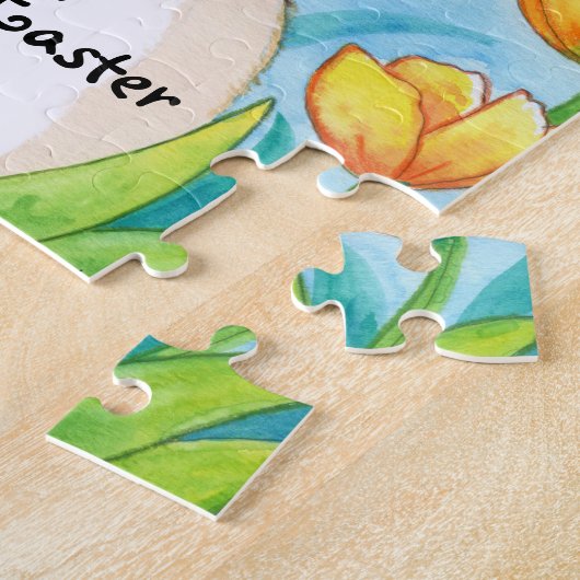 Happy Easter Bunny Child's naam Legpuzzel (Zijkant)