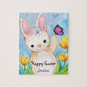 Happy Easter Bunny Child's naam Legpuzzel