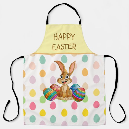 Happy Easter Bunny Colorful Eggs Schort (Voorkant)