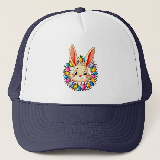 Happy Easter Bunny – Colorful Spring Art boné Trucker Pet (Voorkant)