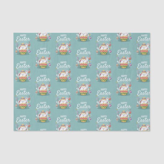 Happy Easter Bunny & Colorful Tissuepapier (Voorkant)