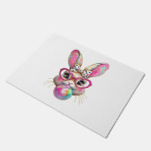 Happy Easter Bunny Coquette Bow Brushstroke Easter Deurmat (Schuin)