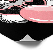 Happy Easter Bunny Coquette Bow Brushstroke Pasen Poster (Hoek)