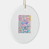 Happy Easter Bunny Coquette Bow Preppy Easter Day Keramisch Ornament (Rechts)