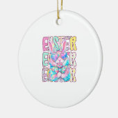 Happy Easter Bunny Coquette Bow Preppy Easter Day Keramisch Ornament (Links)