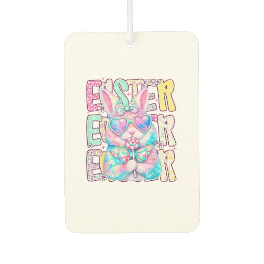 Happy Easter Bunny Coquette Bow Preppy Easter Day  Luchtverfrisser (Voorkant)