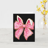 Happy Easter Bunny Coquette Bow Rabbit Ears Vrouwe Kaart (Gele Bloem)