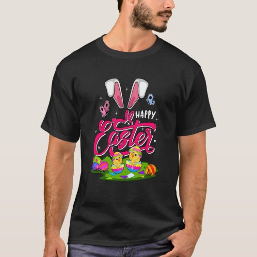 Happy Easter Bunny Costume Chicks In Chocolate Egg T-shirt (Voorkant)