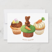 Happy Easter Bunny Cupcakes Holiday Kaart (Voorkant)