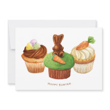 Happy Easter Bunny Cupcakes Holiday Kaart