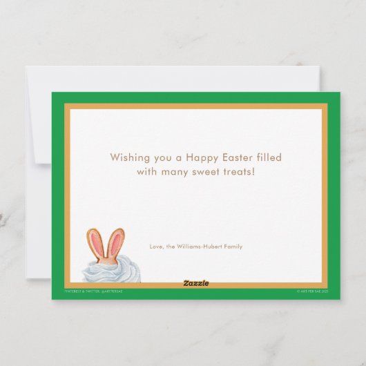 Happy Easter Bunny Cupcakes Holiday Kaart (Achterkant)