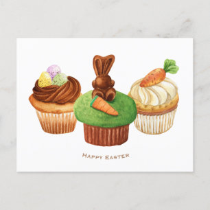 Happy Easter Bunny Cupcakes Holiday Kaart