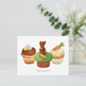 Happy Easter Bunny Cupcakes Holiday Kaart (Staand voorkant)