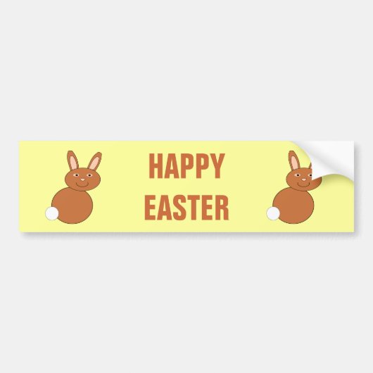 Happy Easter Bunny Custom Bumpersticker (Voorkant)