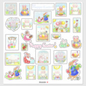 Happy Easter Bunny Custom-Cut Vinyl Stickers (Vel)