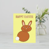 Happy Easter Bunny Custom Folie Feestdagen Briefkaart (Staand Voorkant)