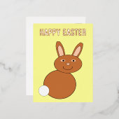 Happy Easter Bunny Custom Folie Feestdagen Briefkaart (Voorkant / Achterkant)