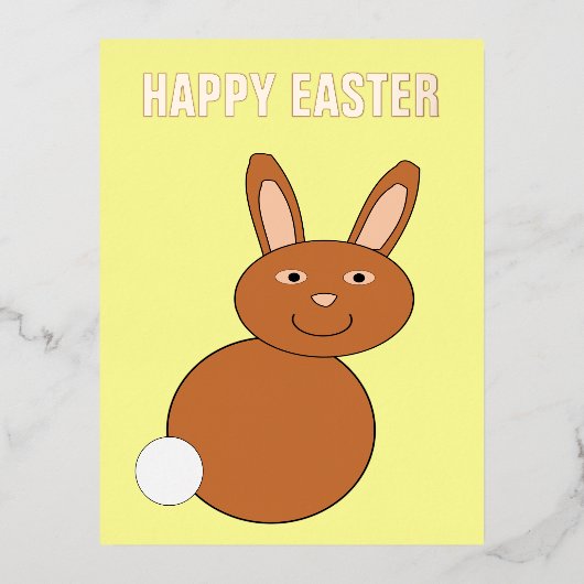 Happy Easter Bunny Custom Folie Feestdagen Briefkaart (Voorkant)